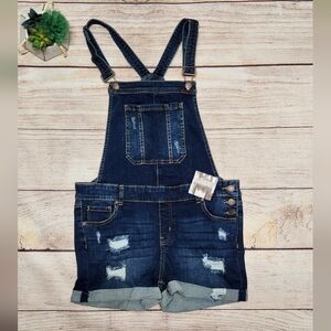 NEW!!! Women's denim dark wash shortalls Sz.L